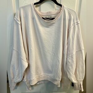 Free People We The Free Women's Pale Pink Camden Crew Neck Sweatshirt Size S